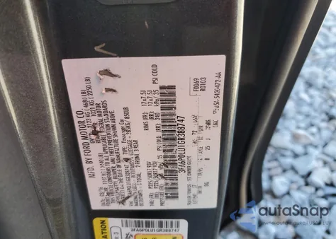 2016 Ford Fusion Se Hybrid из США, поврежденный, VIN 3FA6P0LU1GR388747